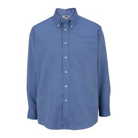Men's Long-Sleeved Oxford Shirt, French Blue, Size 4XL