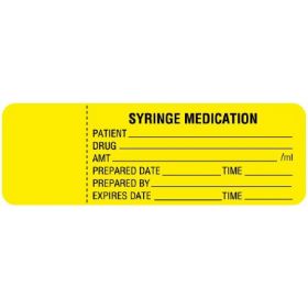 Pre-Printed Label UAL Anesthesia Label Yellow