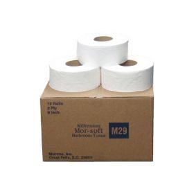 Toilet Tissue Millennium Mor-soft White 2-Ply Jumbo Size Cored Roll Continuous Sheet 9 Inch X 700 Foot