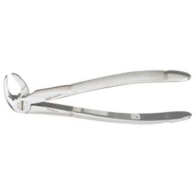 Extracting Forceps Miltex English 4-1/2 Inch Length OR Grade German Stainless Steel NonSterile NonLocking Plier Handle Curved Smooth Beaks