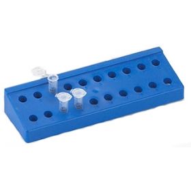 Microcentrifuge Microcentrifuge Tube Rack Globe Scientific 20 Place 1.5 to 2.0 mL Tube Size Blue 1 X 4-1/2 X 8-2/5 Inch
