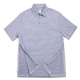 Polo Shirt AuthoredPerfected Polo 2X-Large Navy / Khaki Stripe 1 Pocket Short Sleeves Male