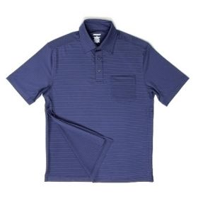 Polo Shirt AuthoredPerfected Polo 3X-Large Navy / Ensign Blue Stripe 1 Pocket Short Sleeves Male