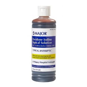 Skin Prep Solution Major 8 oz. Bottle 10% Strength Povidone-Iodine NonSterile
