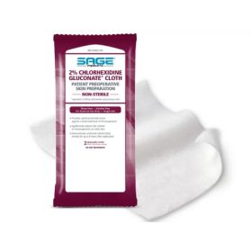 Surgical Scrub Wipe Sage 6 Count Soft Pack 2% Strength CHG (Chlorhexidine Gluconate), 1106689CS