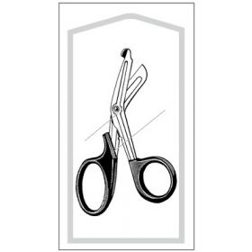 Utility Scissors Econo 5-1/2 Inch Length Floor Grade Stainless Steel / Plastic Sterile Finger Ring Handle Angled Blunt Tip / Blunt Tip