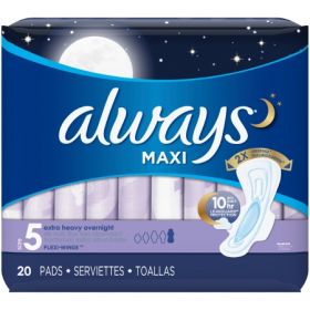 Feminine Pad Always Maxi with Wings Overnight Absorbency