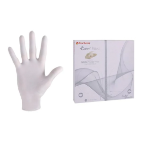 Gloves Exam Curve Powder-Free Nitrile 9.5 in 7 Pro White 100/Bx, 10 BX/CA, 1118572CA