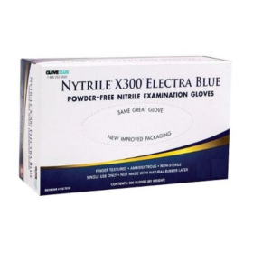 Gloves Exam Nytrile X300 Powder-Free Nitrile X-Large Electra Blue 250/Bx, 10 BX/CA, 1127019BX