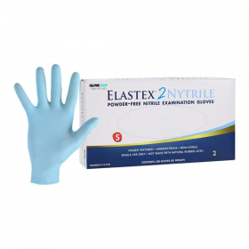 Gloves exam elastex 2 powder-free nitrile small powder blue 200/bx, 10 bx/ca, 1127024ca