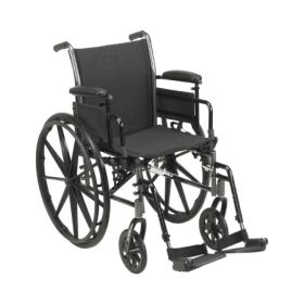 Lightweight Wheelchair McKesson Dual Axle Desk Length Arm Swing-Away Footrest Black Upholstery 18 Inch Seat Width Adult 300 lbs. Weight Capacity