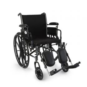 Lightweight Wheelchair McKesson Dual Axle Desk Length Arm Elevating Legrest Black Upholstery 18 Inch Seat Width Adult 300 lbs. Weight Capacity