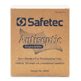Sanitizing Skin Wipe Safetec Individual Packet Ethyl Alcohol 100 per Pack, 1131665CS