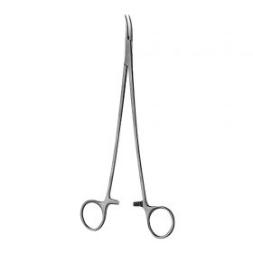 Thoracic Artery Forceps V. Mueller Julian 9-1/4 Inch Overall Length Surgical Grade Stainless Steel NonSterile Ratchet Lock Finger Ring Handle Curved Serrated Jaws