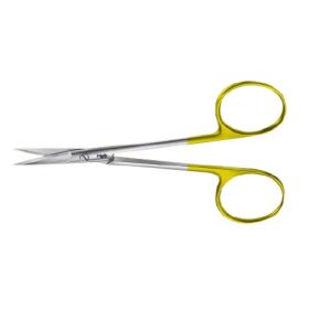 Iris Scissors DuroTip 4-3/8 Inch Length Surgical Grade Stainless Steel / Tungsten Carbide NonSterile Finger Ring Handle Straight Blades Sharp Tip / Sharp Tip