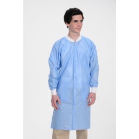 Lab Coat ValuMax Extra-Safe Medical Blue 2X-Large Knee Length Limited Reuse