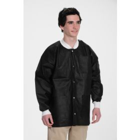 Lab Jacket ValuMax Extra Safe Black X Large Hip Length Limited Reuse 11337822XL