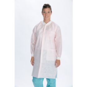 Lab Coat ValuMax Extra-Safe Light Pink Small Knee Length Limited Reuse