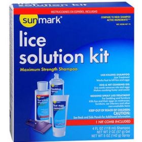 Lice Treatment Kit sunmark 4 oz. / 2 oz. / 5 oz. Bottle / Tube / Spray Bottle Scented