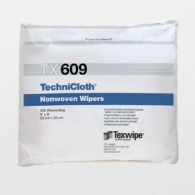 Cleanroom Wipe TechniCloth ISO Class 5 - 8 White NonSterile 45% Polyester / 55% Cellulose Nonwoven 9 X 9 Inch Disposable