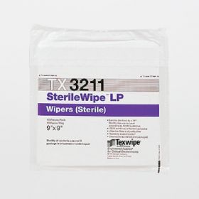 Cleanroom Wipe AlphaWipe White Sterile Polyester 9 X 9 Inch Disposable