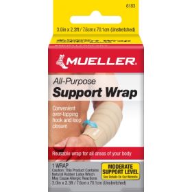 Ankle Support Mueller Wonder Wrap One Size Fits Most Hook and Loop Strap Closure Left or Right Foot