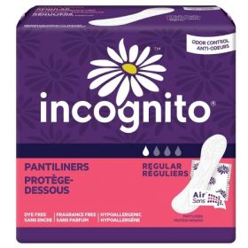 Feminine Pad Incognito Pantyliner Regular Absorbency, 1146047CS