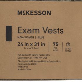 Exam Vest McKesson Blue One Size Fits Most Front Opening Snap Closure Unisex
