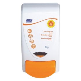 Sunscreen Dispenser SCJ Professional Protect White Plastic Manual Push 1 Liter Wall Mount