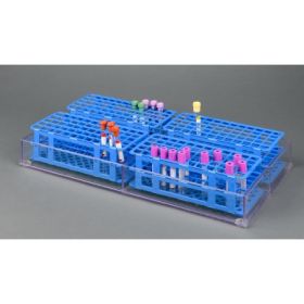 Blood Collection Tube Tube Rack Organizer 4 Place Clear 11 X 20-1/2 Inch / 5 X 9-1/2 Inch Pockets