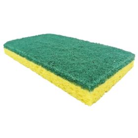 Scouring Sponge / Pad Medium Duty Yellow / Green NonSterile Cellulose 3/4 X 3-3/8 X 6 Inch Reusable