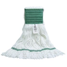 Wet String Mop Head ABCO Looped-end Medium Green / White Rayon Reusable