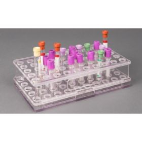 Carrier Rack Blood Tube Rack 50 Place 17 mm Tube Size Clear 2-1/2 X 5-3/4 X 10 Inch