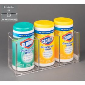 Wipe Tub Holder Clear Acrylic Manual 3 Wipe Canisters Countertop