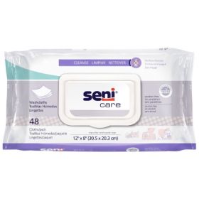 Rinse-Free Bath Wipe Seni  Care Soft Pack Allantoin / Vitamin E Scented 48 Count