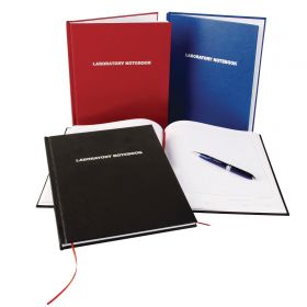 Lab Notebook 8-3/5 X 11 Inch, Red, Lined Page, 200 Pages
