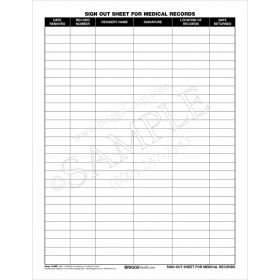 Sign-Out Sheet for Medical Records Form