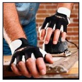 Gloves anti-vibration air impacto leather / nylon xl 10 black half finger 1/pr