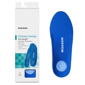 McKesson Brand Insole Full Length Size I Polypropylene / EVA / Polyester / Poron Black / Blue Male 12 to 13