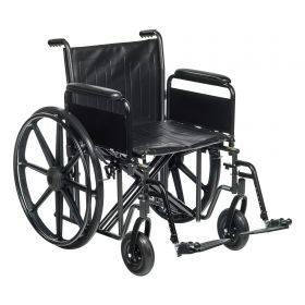 Bariatric Wheelchair McKesson Dual Axle Full Length Arm Swing-Away Footrest Black Upholstery 22 Inch Seat Width Adult 450 lbs. Weight Capacity