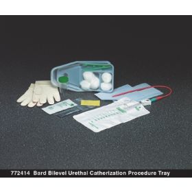 Intermittent Catheter Tray Bard Bilevel Urethral 15 Fr. Without Balloon Red Rubber