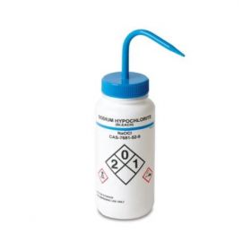 Safety Wash Bottle Sodium Hypochlorite Label / Wide Mouth LDPE 500 mL