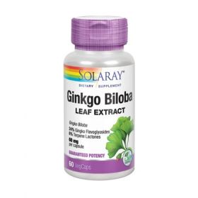 Solaray, Ginkgo Biloba Leaf Extract, 60 Mg, 60 Caps