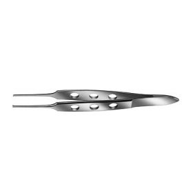 Tissue Forceps Storz Bishop-Harmon 3-2/5 Inch Length Surgical Grade Stainless Steel NonSterile NonLocking Flat handle with Holes Straight Delicate 1 X 2 Teeth