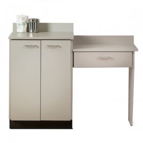 Medcial Cabinet with Wall Mount Desk Clinton Wall Mount Satin Finish 1 Drawer 2 Shelves