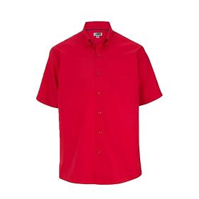 Men's Short Sleeve Poplin Shirt, Lightweight, Red, Size 2XL