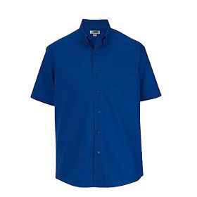 Men's Short Sleeve Poplin Shirt, Lightweight, Royal, Size L