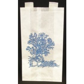 Bedside Bag Tidi 3.13 X 6.5 X 11.38 Inch White / Blue Floral Print Paper