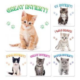 Stickers 2.5 in x 2.5 in Kitten Patient 100/Rl