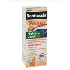 Robitussin honey dm adult nighttime cough 30/12.5mg maximum strength 4oz/bt
